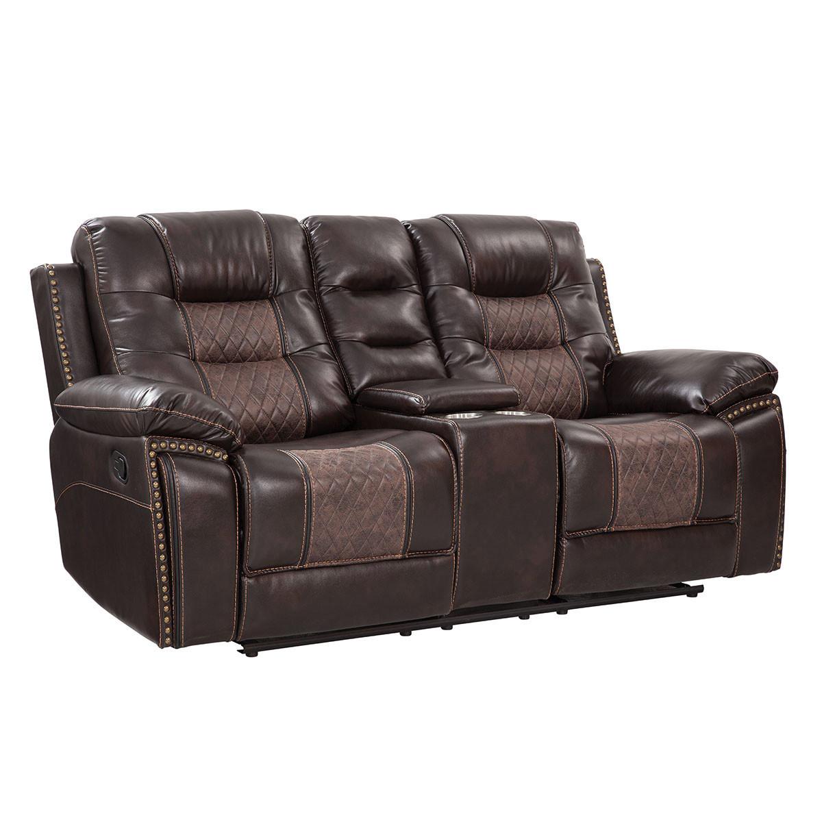 Rent to Own Amalfi Commodore USB Reclining Console Loveseat with Gliders at Aaron s today